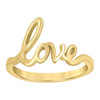 10K Yellow Gold Women's High Polished 10.5mm Script Font Band Swirl LOVE Ring