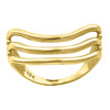 10K Yellow Gold Women's High Polished 6.5mm Triple Curved Band 3 Row Wave Ring