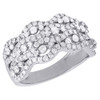 Diamond Wedding Band Ladies 14K White Gold Round Swivel Design Ring 1.12 Tcw.
