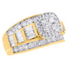 10k Yellow Gold Genuine Round Diamond Engagement Cluster Halo Wedding Ring 2 CT.
