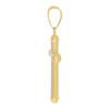 10K Two Tone Gold Unisex 2.15" Diamond Cut Charm Textured Center X Cross Pendant