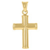 10K Two Tone Gold Unisex 1.40" High Polish Charm Latin Cross Crucifix Pendant