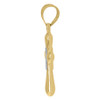 10K Two Tone Gold Unisex 1.20" Charm D/C Textured Center Bubble Cross Pendant