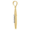 10K Two Tone Gold Unisex 1.50" Religious Charm Teardrop Edge Crucifix Pendant