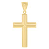 10K Two Tone Gold Men's 1.75" Religious Polished Charm Grooved Crucifix Pendant