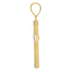 10K Two Tone Gold Unisex 1.40" D/C Charm Textured Edge Beveled Cross Pendant