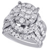 Baguette Diamond Wedding Bridal Set 14K White Gold Halo Engagement Ring 3.01 Ct