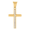 10K Two Tone Gold Unisex 1.25" Religious D/C Center X Beveled Cross Pendant