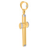 10K Two Tone Gold Unisex 1.40" High Polished Religious Charm Latin Cross Pendant