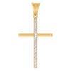 10K Two Tone Gold Unisex 1.60" Religious Charm D/C Center Beveled Cross Pendant