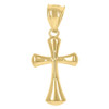10K Two Tone Gold Men's 1.35" Religious Charm Bubble Flared Tube Cross Pendant
