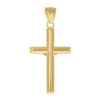 10K Two Tone Gold Mens 1.80" Religious Charm Beveled Cross INRI Crucifix Pendant