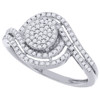 Round Diamond Engagement Wedding Ring Ladies 10K White Gold Halo Style 0.33 Ct.