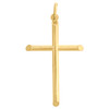 10K Yellow Gold Men's 2" High Polish Religious Charm Beveled Tube Cross Pendant