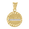 10K Two Tone Gold Unisex 1" D/C Medallion Charm Star Pattern Last Supper Pendant