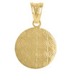 10K Two Tone Gold Unisex 1" D/C Medallion Charm Star Pattern Last Supper Pendant