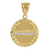10K Two Tone Gold Unisex 1.50" D/C Medallion Double Border Last Supper Pendant