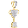 10K Yellow Gold Diamond Trophy Cup Custom Pendant 1.90" Men's Pave Charm 3/4 CT.
