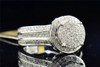 Diamond Halo Engagement Ring 10K White Gold Round Cut Pave 1.45 Ct