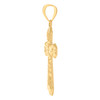10K Yellow Gold Men's 1.65" Diamond Cut Religious Charm Nugget Cross Pendant