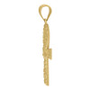 10K Yellow Gold Men's 1.60" D/C Texture Charm Egyptian Nugget Ankh Cross Pendant