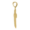 10K Yellow Gold Unisex 1.45" D/C Textured Charm Nugget Rounded Cross Pendant