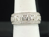 Ladies 14K White Gold Designer Diamond Engagement Ring Wedding Band Set 1.00 Ct.