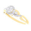 10K Yellow Gold Real Diamond Womens 3 Stone Twisted Infinity Promise Ring 1/4 CT
