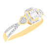 10K Yellow Gold Baguette Diamond Teardrop Octagon Rectangle Promise Ring 1/5 CT