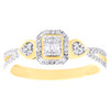 10K Yellow Gold Baguette Diamond Teardrop Octagon Rectangle Promise Ring 1/5 CT