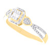 10K Yellow Gold Baguette Diamond Teardrop Octagon Rectangle Promise Ring 1/5 CT