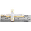 10K Yellow Gold Real Baguette Diamond Mens Charm Bevel Square Cross Pendant 2 CT