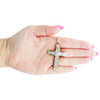 10K Yellow Gold Real Baguette Diamond Mens Charm Bevel Square Cross Pendant 2 CT