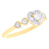 10K Yellow Gold Real Diamond Womens Milgrain Multiple Heart Promise Ring 0.15 CT