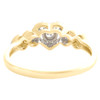 10K Yellow Gold Real Diamond Womens Milgrain Multiple Heart Promise Ring 0.15 CT
