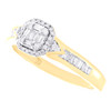 10K Yellow Gold Natural Baguette Diamond Womens Octagon Halo Promise Ring 1/4 CT