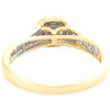 10K Yellow Gold Natural Baguette Diamond Womens Octagon Halo Promise Ring 1/4 CT