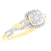 10K Yellow Gold Baguette Diamond Womens Infinity Square Halo Promise Ring 1/4 CT