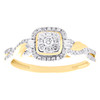10K Yellow Gold Baguette Diamond Womens Infinity Square Halo Promise Ring 1/4 CT