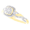 10K Yellow Gold Baguette Diamond Womens Infinity Square Halo Promise Ring 1/4 CT