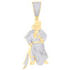 10K Yellow Gold Real Diamond Men's God of Wealth Charm Guan Gong Pendant 1/2 CT