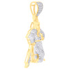 10K Yellow Gold Real Diamond Men's God of Wealth Charm Guan Gong Pendant 1/2 CT