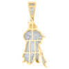 10K Yellow Gold Real Diamond Men's God of Wealth Charm Guan Gong Pendant 1/2 CT