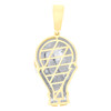 10K Yellow Gold Real Baguette Diamond Hand Holding Globe / World Pendant 3/4 CT