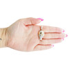 10K Yellow Gold Real Baguette Diamond Hand Holding Globe / World Pendant 3/4 CT