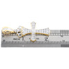 10K Yellow Gold Real Baguette Diamond Mens Charm Budded Cross Crown Pendant 1 CT