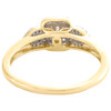 10K Yellow Gold Baguette Diamond Tier Rectangle Halo Teardrop Split Ring 1/4 CT