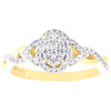 10K Yellow Gold Real Diamond Womens Twist Infinity Oval Halo Promise Ring 1/4 CT