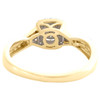 10K Yellow Gold Diamond Women's Braided Square Halo Flower Promise Ring 1/10 CT