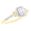 10K Yellow Gold Baguette Diamond Women's Rectangle Teardrop Promise Ring 1/4 CT